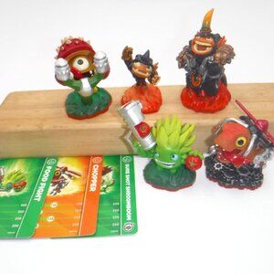Skylanders 5 Trap Team Figures & Cards Lot Chopper Fryno Food Fight Small Fry